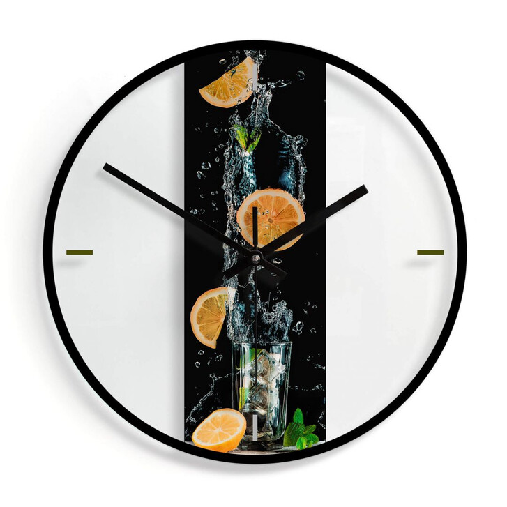 Wanduhr aus Glas - Belenko - Splashing Lemonade Ø30cm - WA298319