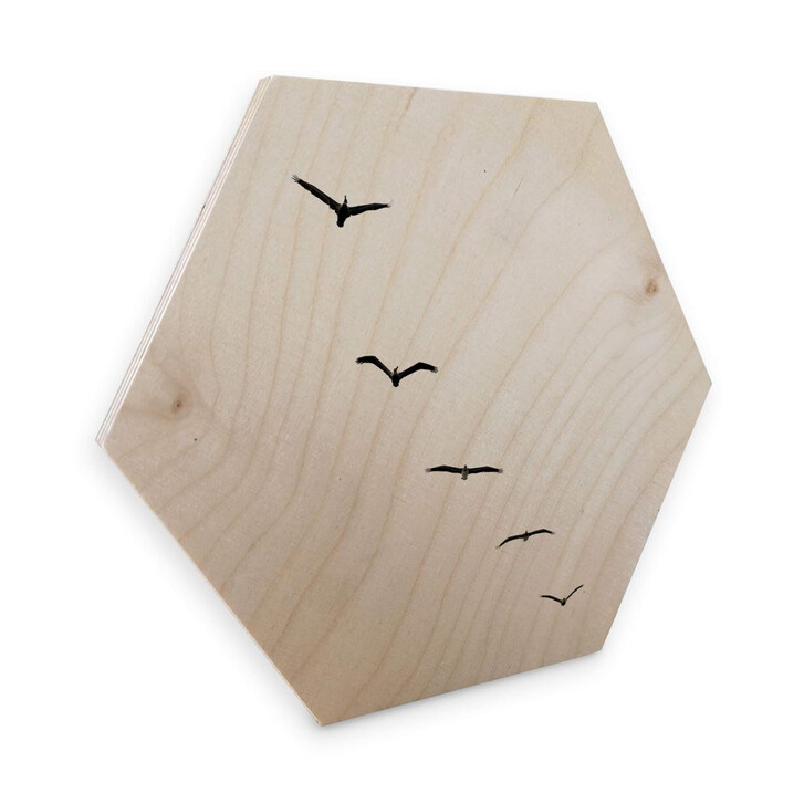 Hexagon - Holz Birke-Furnier Kubistika - Hoch am Himmel - WA299659