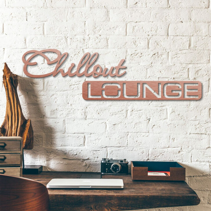 Alu-Dibond Buchstaben - Kupfereffekt - Chillout Lounge (117x15cm) - WA230829