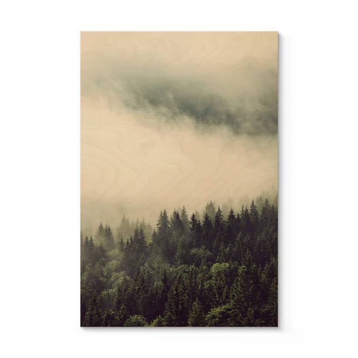 Holzposter Nebel im Wald 02 - WA310239