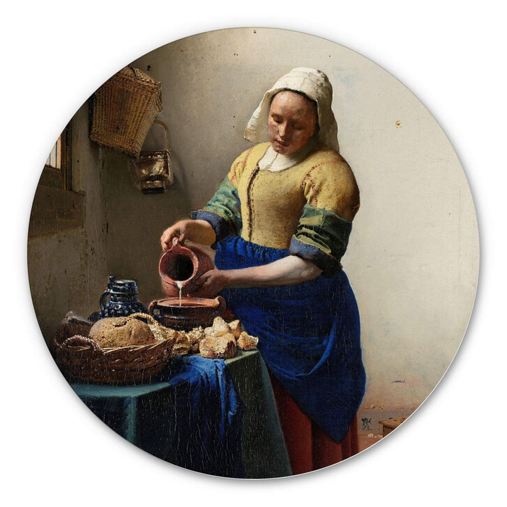 Alu-Dibond Vermeer - Das Mädchen mit dem Milchkrug - Rund - WA270509