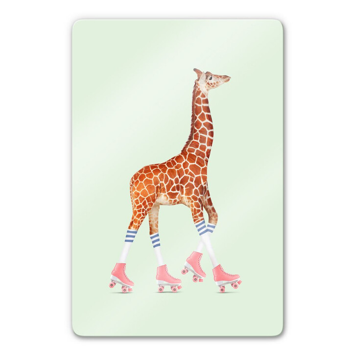 Glasbild Loose – Rollerskating Giraffe - WA272140