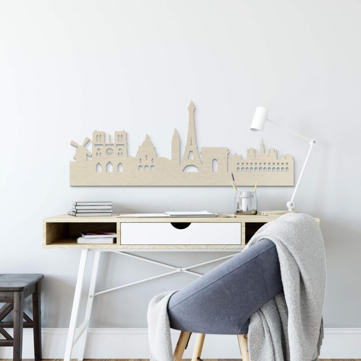 Holzkunst Pappel Furnier - Skyline Paris - WA253647
