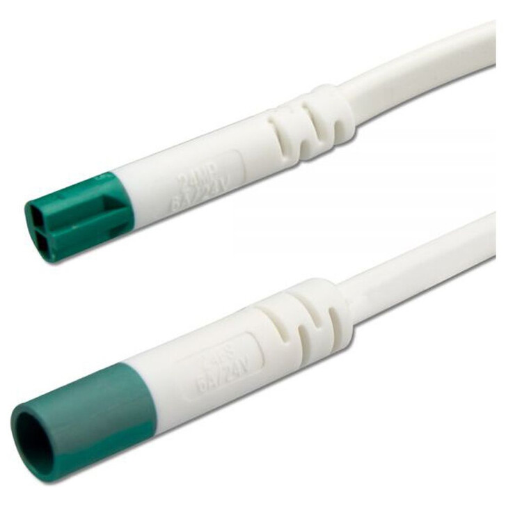 Mini-Plug Verlängerung male-female, 3m, 2x0.75. weiss-grün, max. 48V - CL123843
