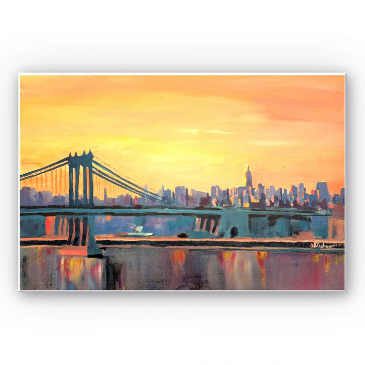 Wandbild Bleichner - Blue Manhattan Skyline with Bridge and Vanilla Sky - WA191462