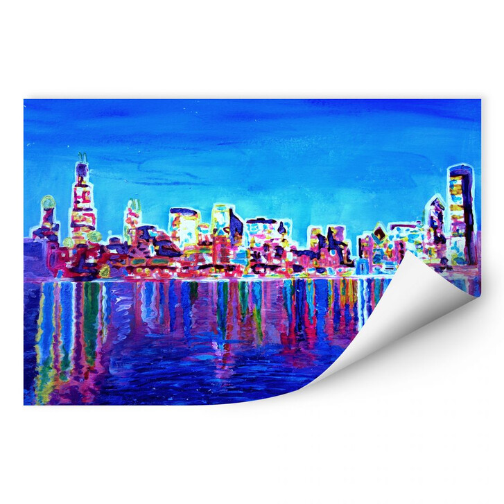 Wallprint Bleichner - Chicago im Neonschimmer - WA181669