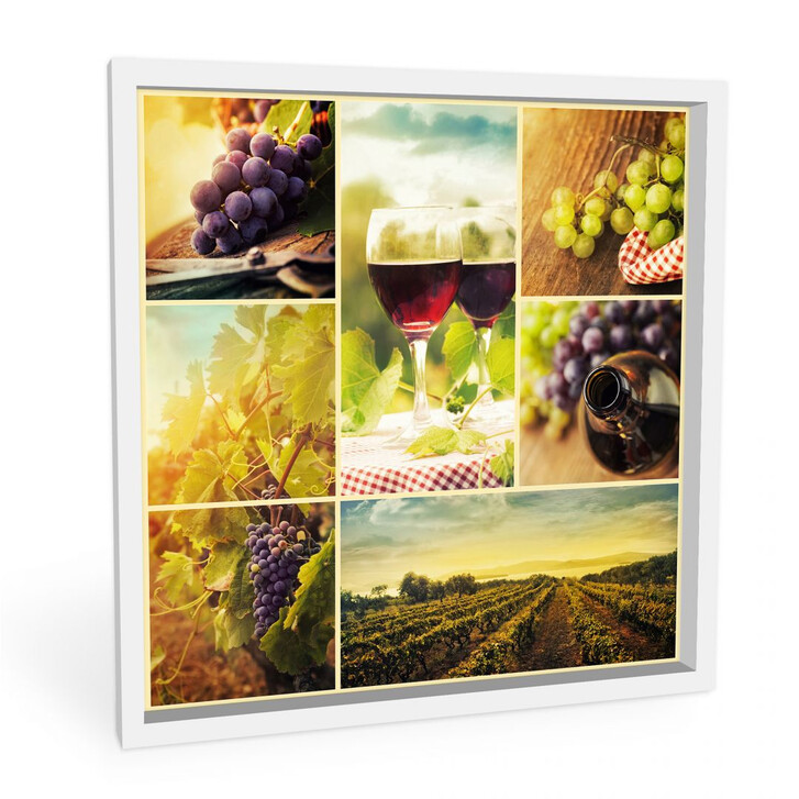 Hartschaumbild Wein Collage - quadratisch - WA131200