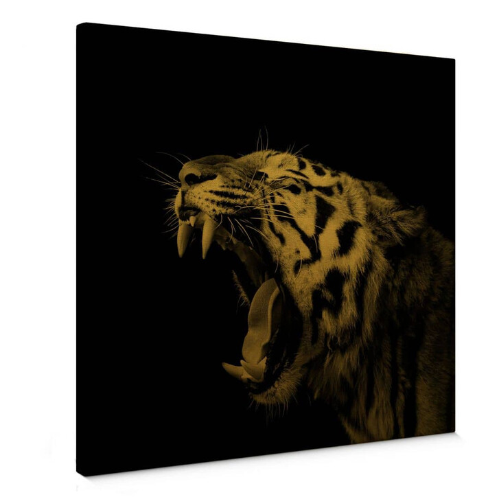 Leinwandbild mit Goldeffekt Meermann - Der Tiger - WA335621