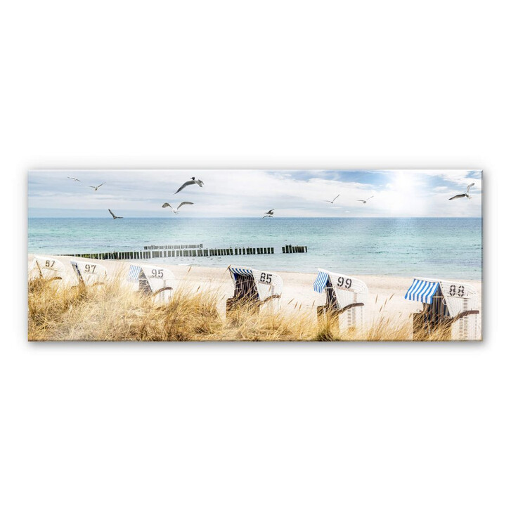 Acrylglasbild Strandkörbe an der Ostsee - WA230607