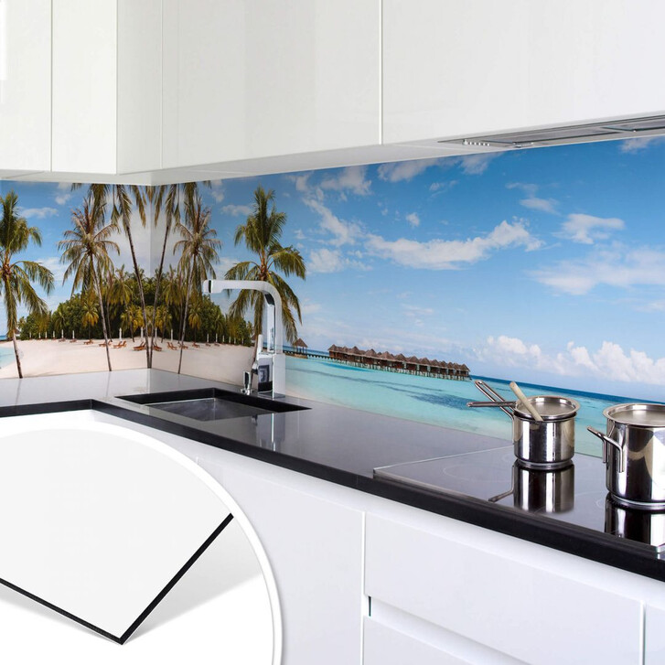 Küchenrückwand Colombo - Wasserbungalows auf den Malediven - WA253680