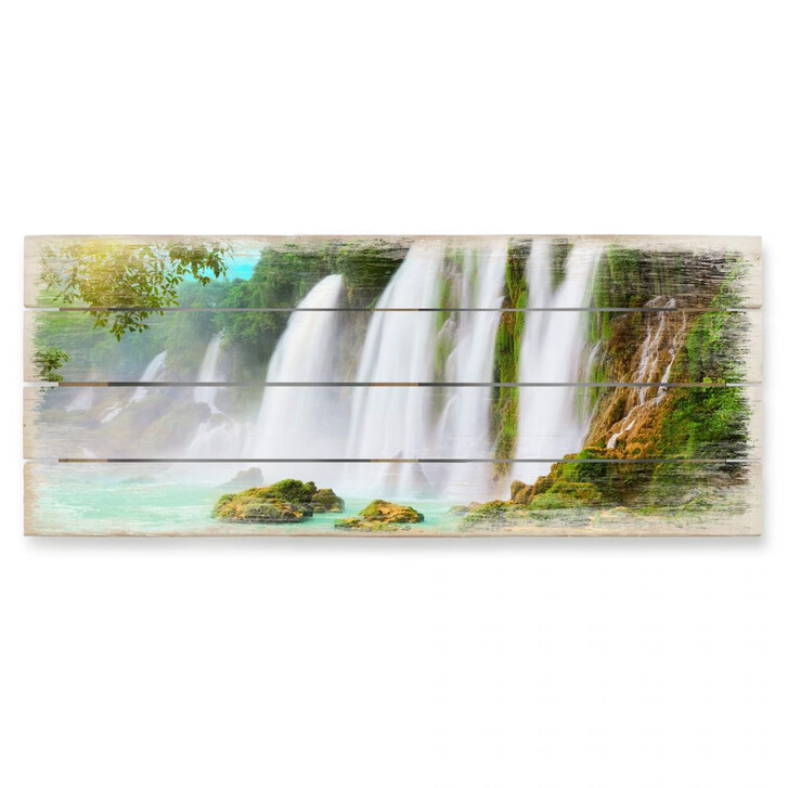 Holzbild Blaue Lagune - Panorama - WA131896