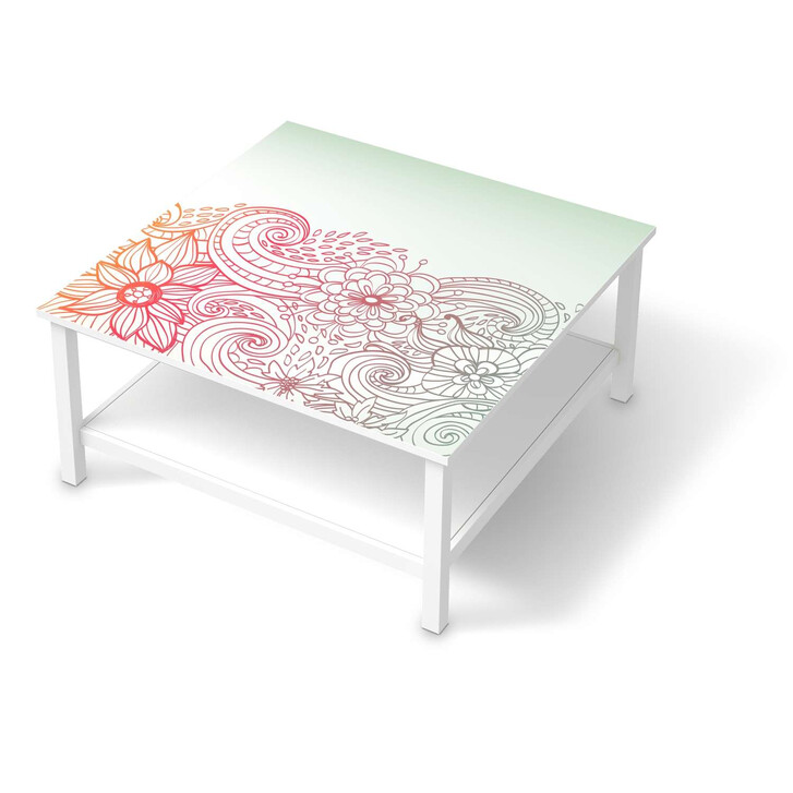 Klebefolie IKEA Hemnes Tisch 90x90cm - Floral Doodle - CR109485