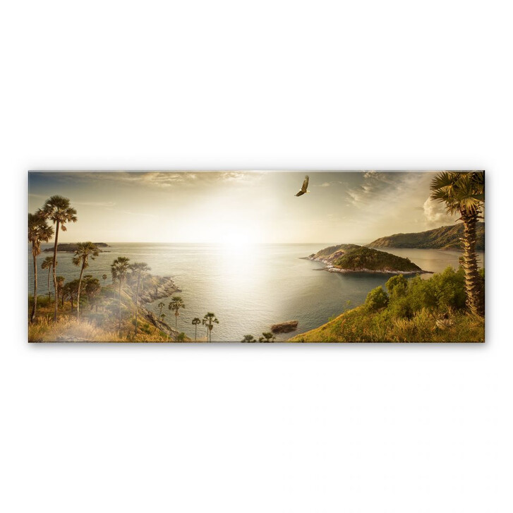 Acrylglasbild Sonnenuntergang im Paradies - Panorama - WA111075