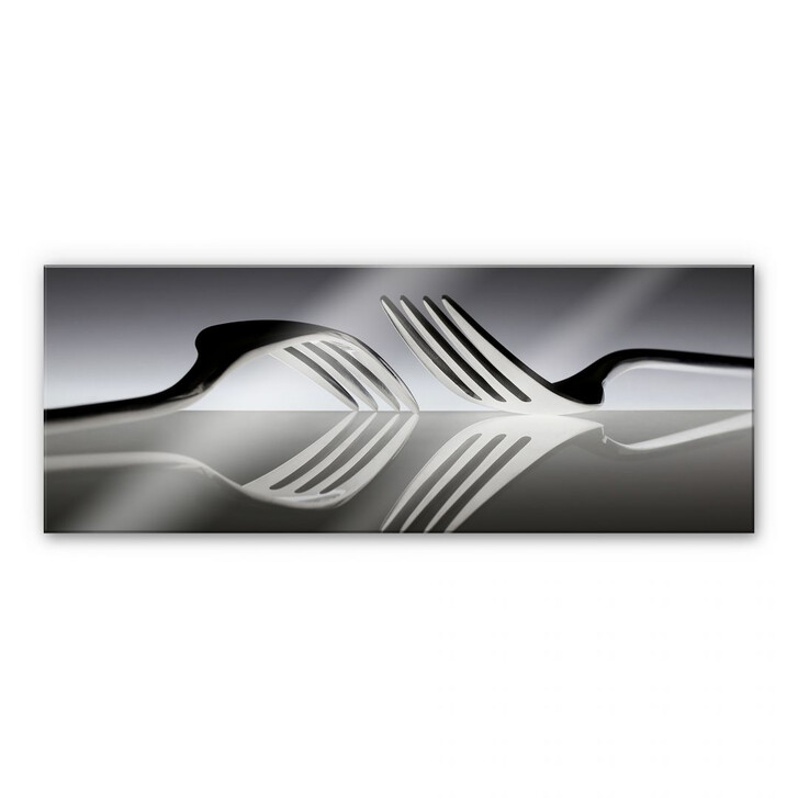 Acrylglasbild De Kogel - Silverware Reflection - Panorama - WA107975