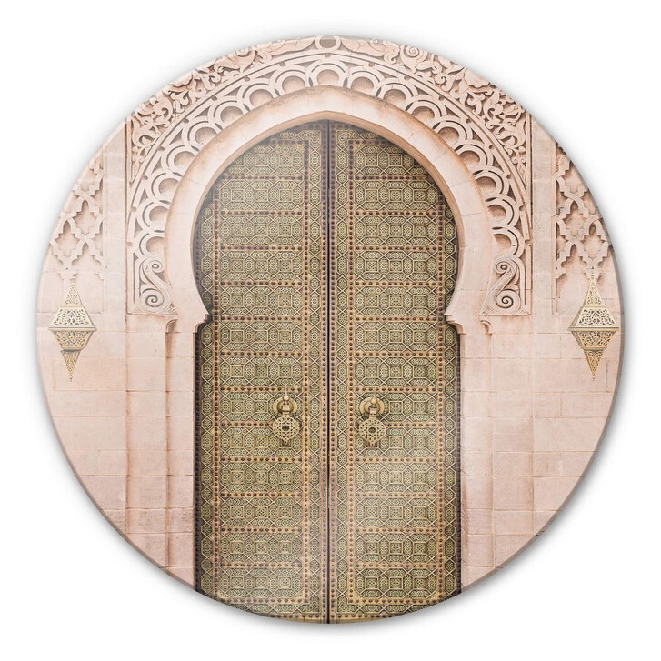 Glasbild Sisi & Seb - Moroccan Door - Rund - WA309186