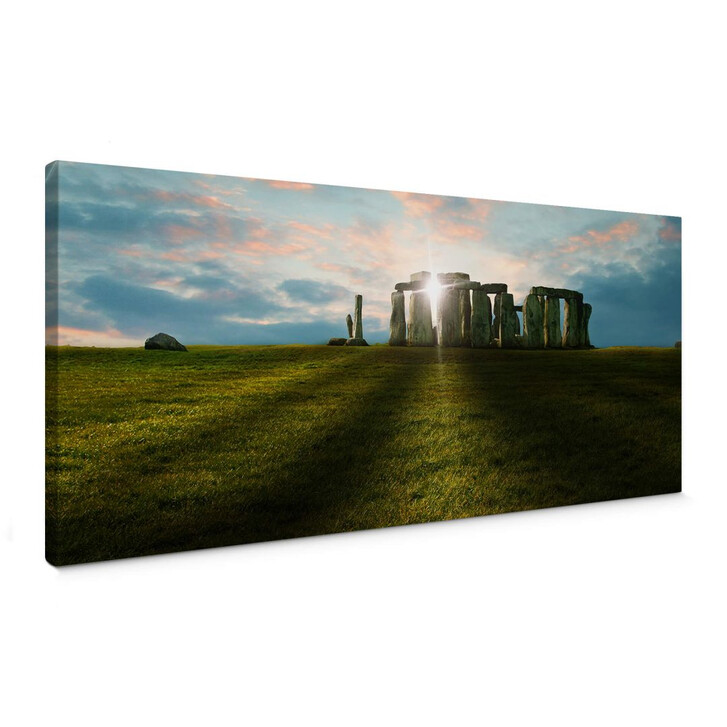 Leinwandbild Stonehenge im Sonnenuntergang - Panorama - WA145563