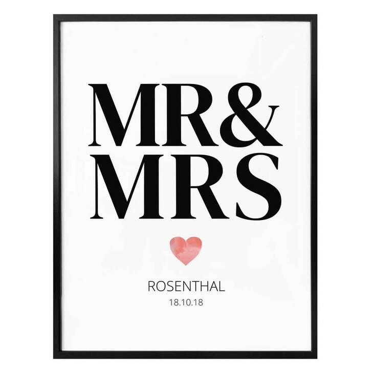 Personalisiertes Poster Mr & Mrs - Klassisch - WA336525