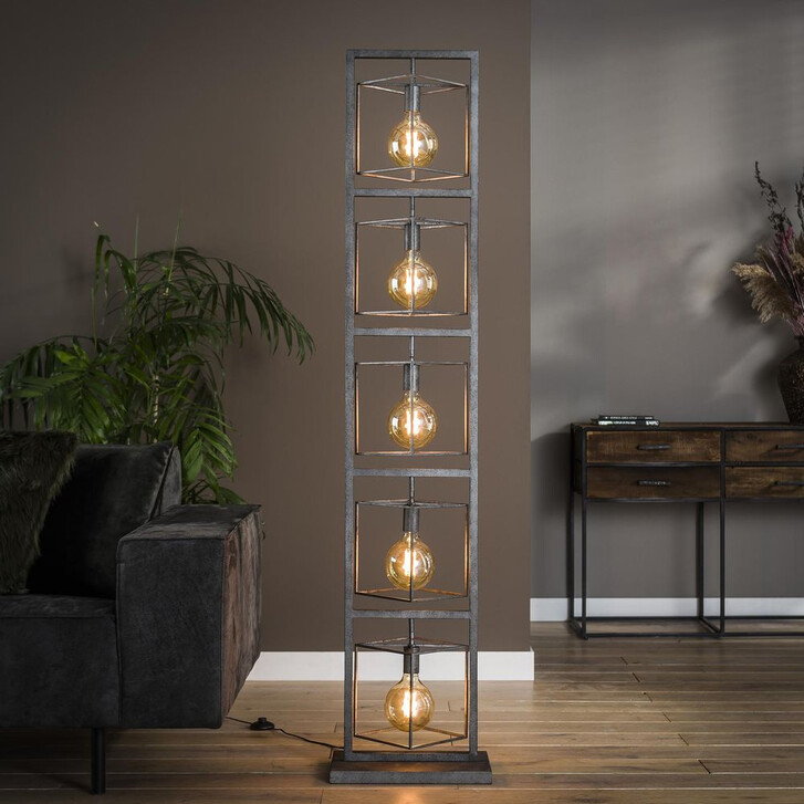 famlights | Stehleuchte Lina in Silber E27 5-flammig - CL129044