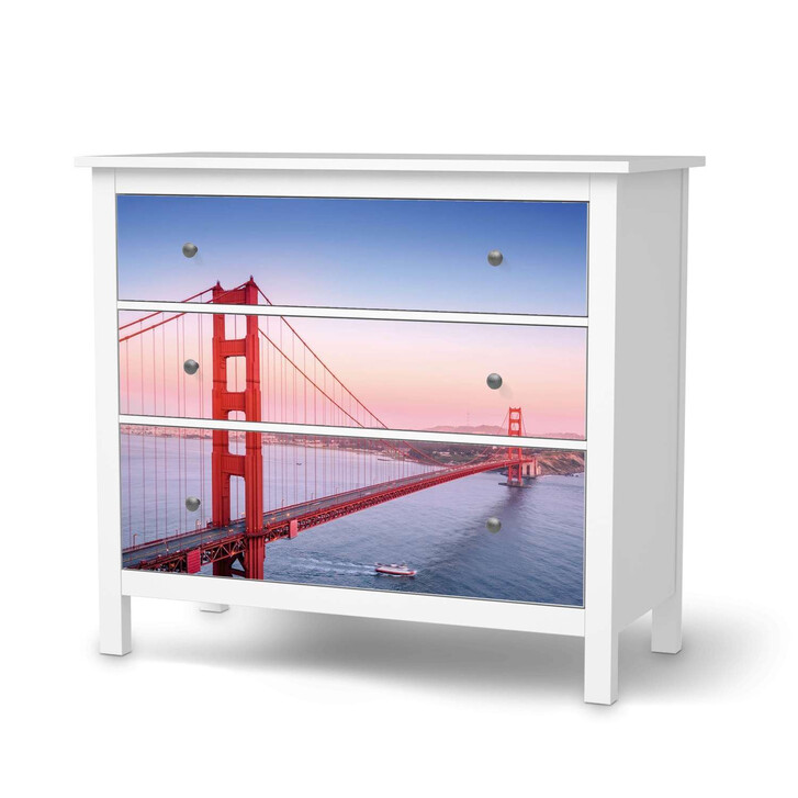 Möbelfolie IKEA Hemnes Kommode 3 Schubladen - Golden Gate - CR114730