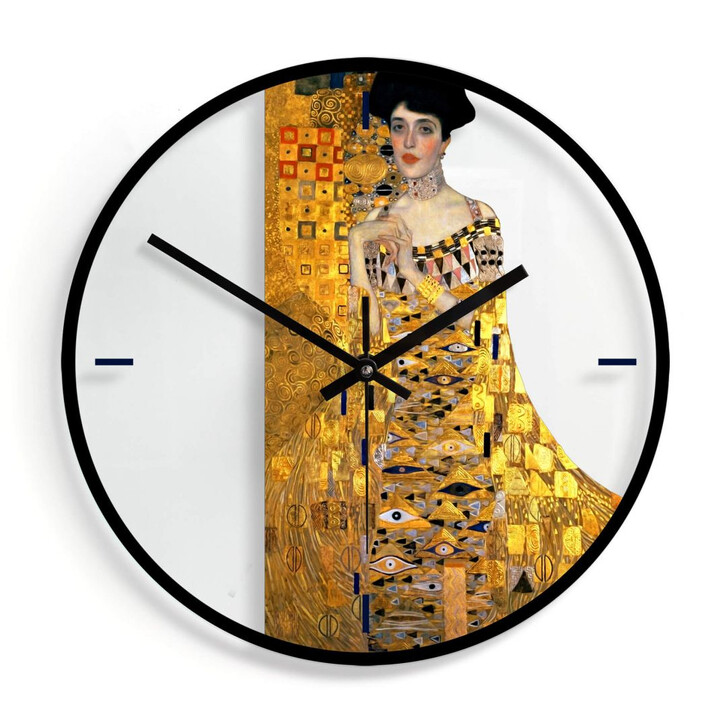 Wanduhr aus Glas - Klimt - Bildnis der Adele Bloch-Bauer Ø30cm - WA298330