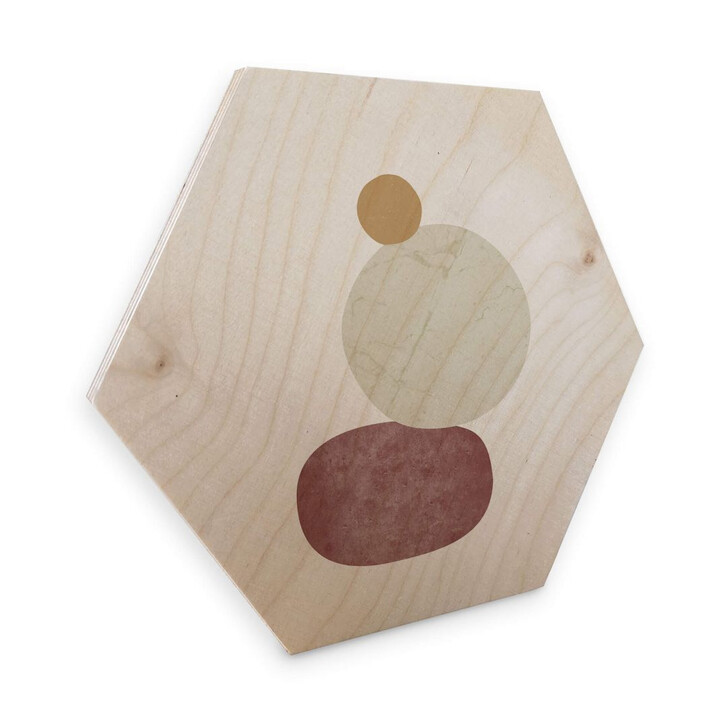 Hexagon - Holz Birke-Furnier Nouveauprints - Pebbles 2 - WA291384
