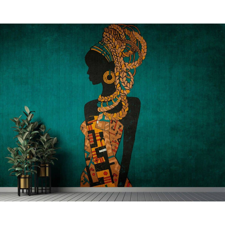 Livingwalls Fototapete Walls by Patel 3 Nairobi 2 grün, blau, gelb, schwarz, rot - WA327990