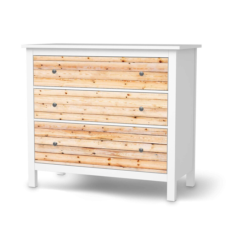 Möbelfolie IKEA Hemnes Kommode 3 Schubladen - Bright Planks - CR114701