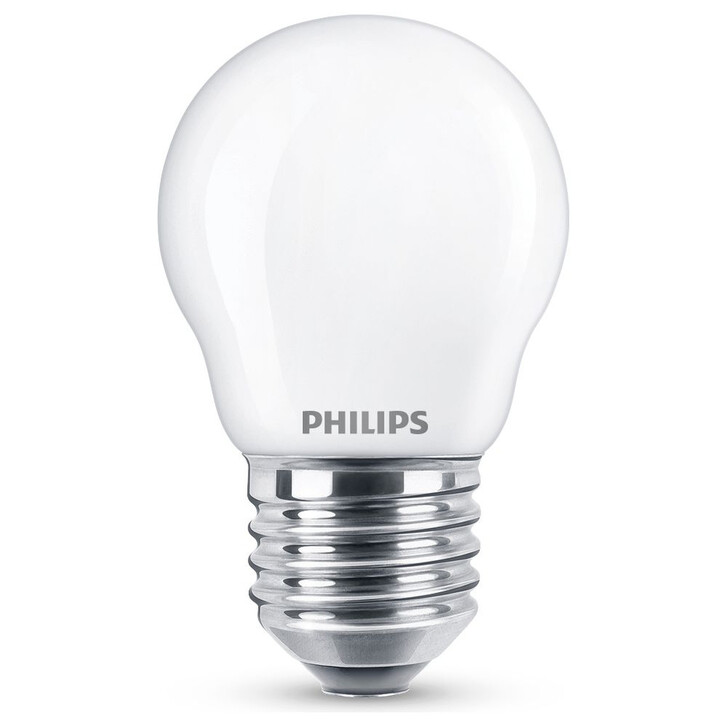 Philips LED WarmGlow Lampe ersetzt 40W, E27 Tropfen P45. weiss, 70 Lumen, dimmbar, 1er Pack Energieklasse A&& - CL126244
