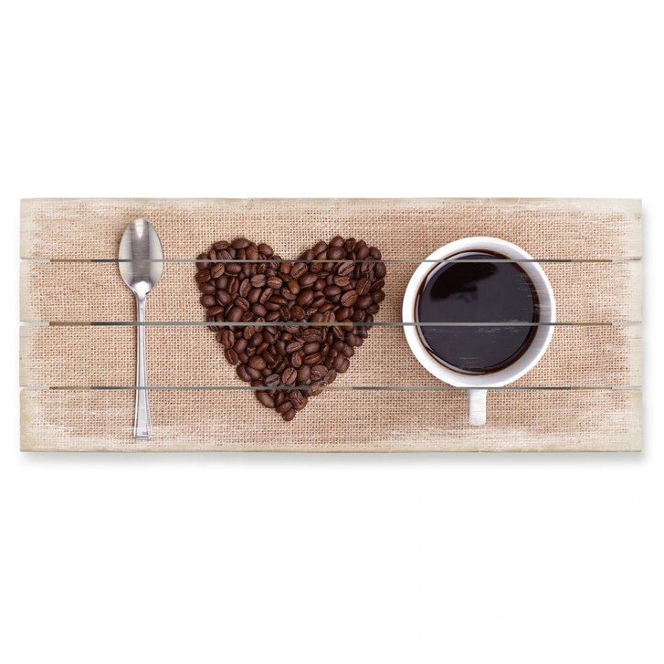 Holzbild I love Coffee - Panorama - WA132098